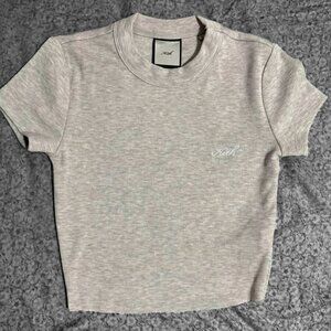 Kith Mulberry II Tee Women's Cropped Beige T-shirt - XXS/XS